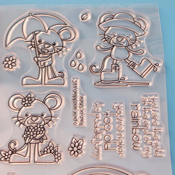 #44 - (3) Stamp Sets - Friendship Rainbow Hello Flowers Telephone Birthday - Picture 3 of 11